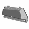 Gloss black hard plastic upper bin glove box panel with mounting clips and drainage hole.