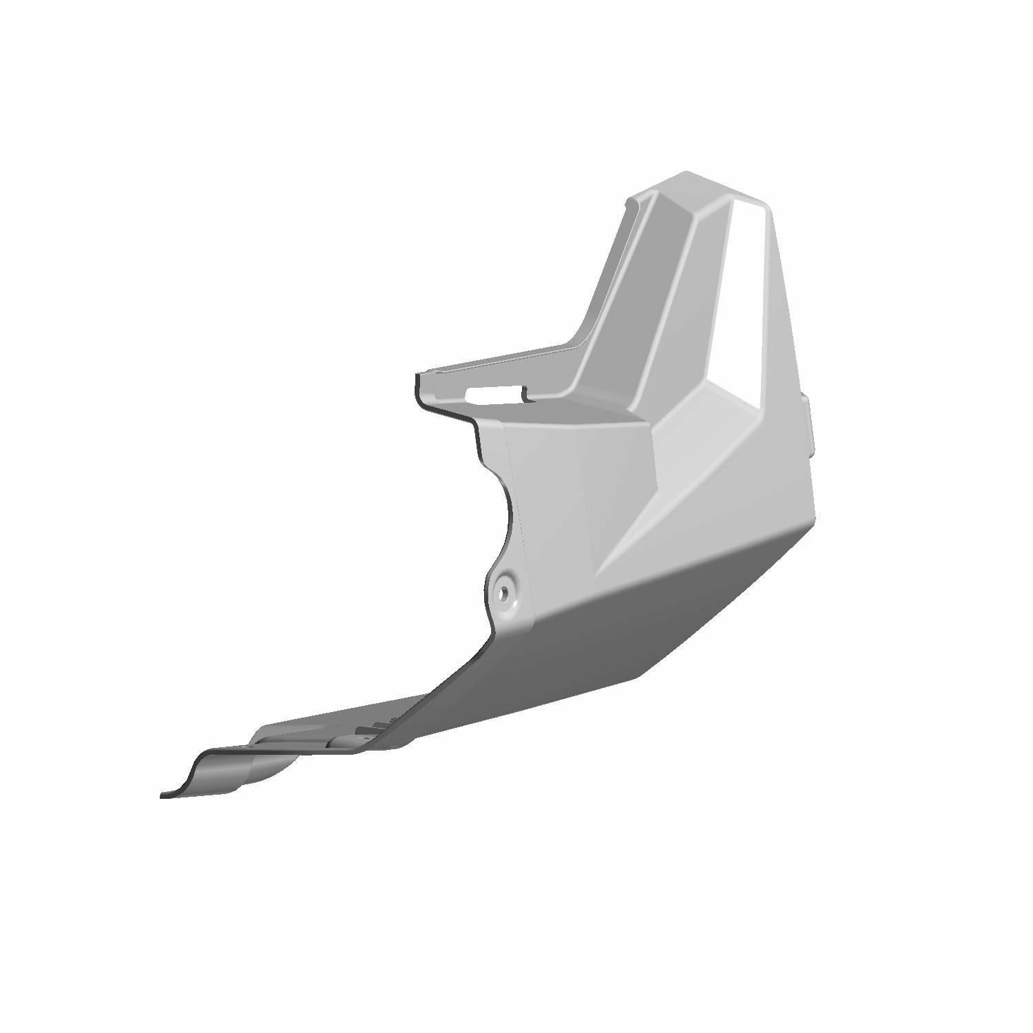 Gray angular plastic front lower fender guard with mounting holes for Polaris RZR RS1 UTV.