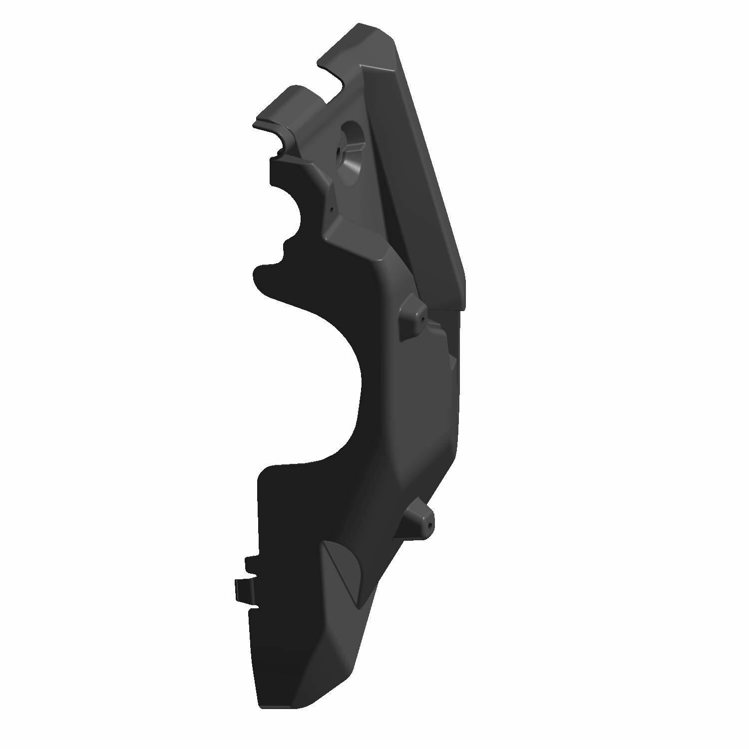 Black plastic air deflector panel with contoured edges designed for left side mounting on offroad vehicles.