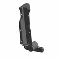 Black metal access panel prop shaft with mounting holes and angled bracket for Polaris vehicles.
