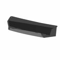 Gloss black rectangular HVAC bin cover with mounting holes, sleek durable plastic design.