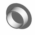 White cylindrical hole plug with a flat, wide flange and smooth surface.