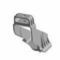Gloss black left T-rail bracket with mounting holes and angled support ridges.