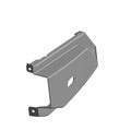 Glossy black left ROPS pillar cover with mounting brackets and central rectangular cutout.