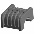 Gray molded rubber sway bar bushing with ribbed design and 22mm central hole.