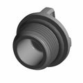Black threaded oil drain plug with hexagonal top and recessed center cup.