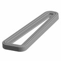 Gray rectangular sight glass seal with beveled edges and a large triangular cutout in the center.