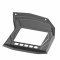 Gloss black plastic display bezel with angular edges and mounting holes designed for Polaris UTV dashboard.