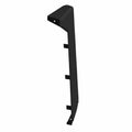 Black plastic box trim panel with angled edges and mounting tabs on one side.