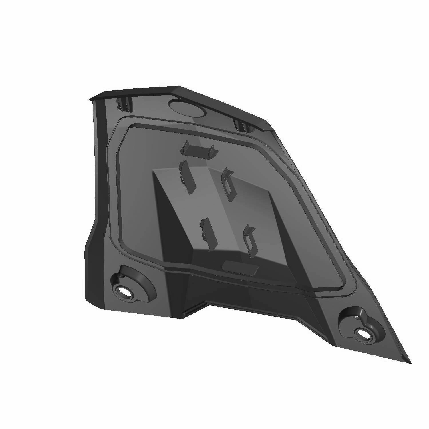 Matte black angular center hood panel with mounting holes and integrated design for off-road vehicle use.