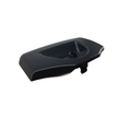 The Door Lower Fairing LH by Polaris, shown in black plastic on a white background, is compatible with OEM Indian Polaris parts—ideal for upgrading your Indian motorcycle.