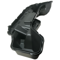 Gloss black durable plastic front storage compartment with molded sections and reinforced edges for Polaris ATV.