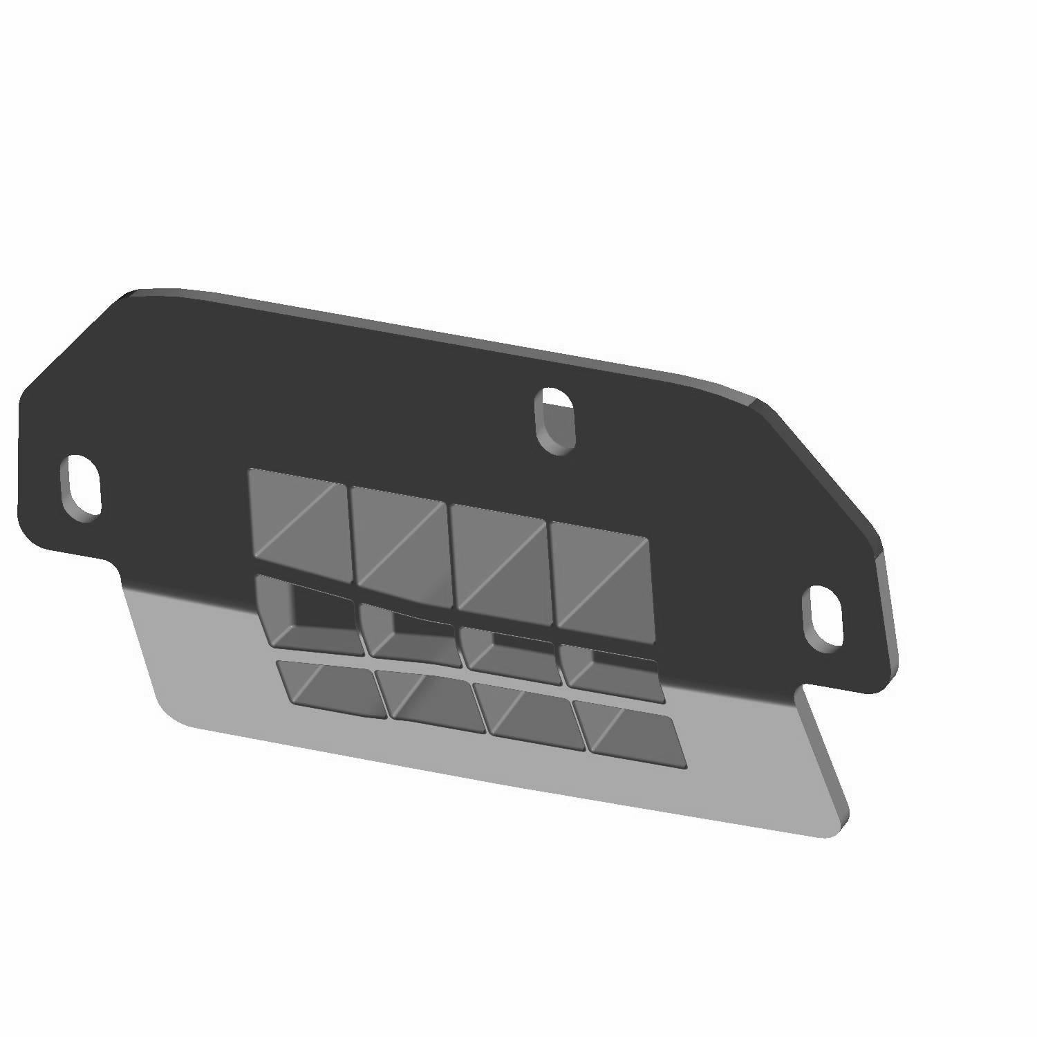 Black and gray Polaris windshield tip out base handle with mounting holes and textured grip detail.