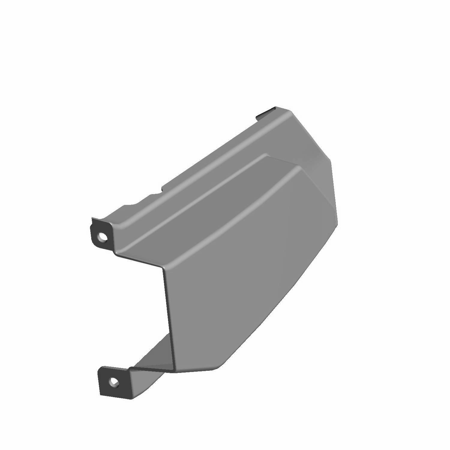 Glossy gray left pillar cover with angled edges and mounting holes for Polaris Ranger UTV.