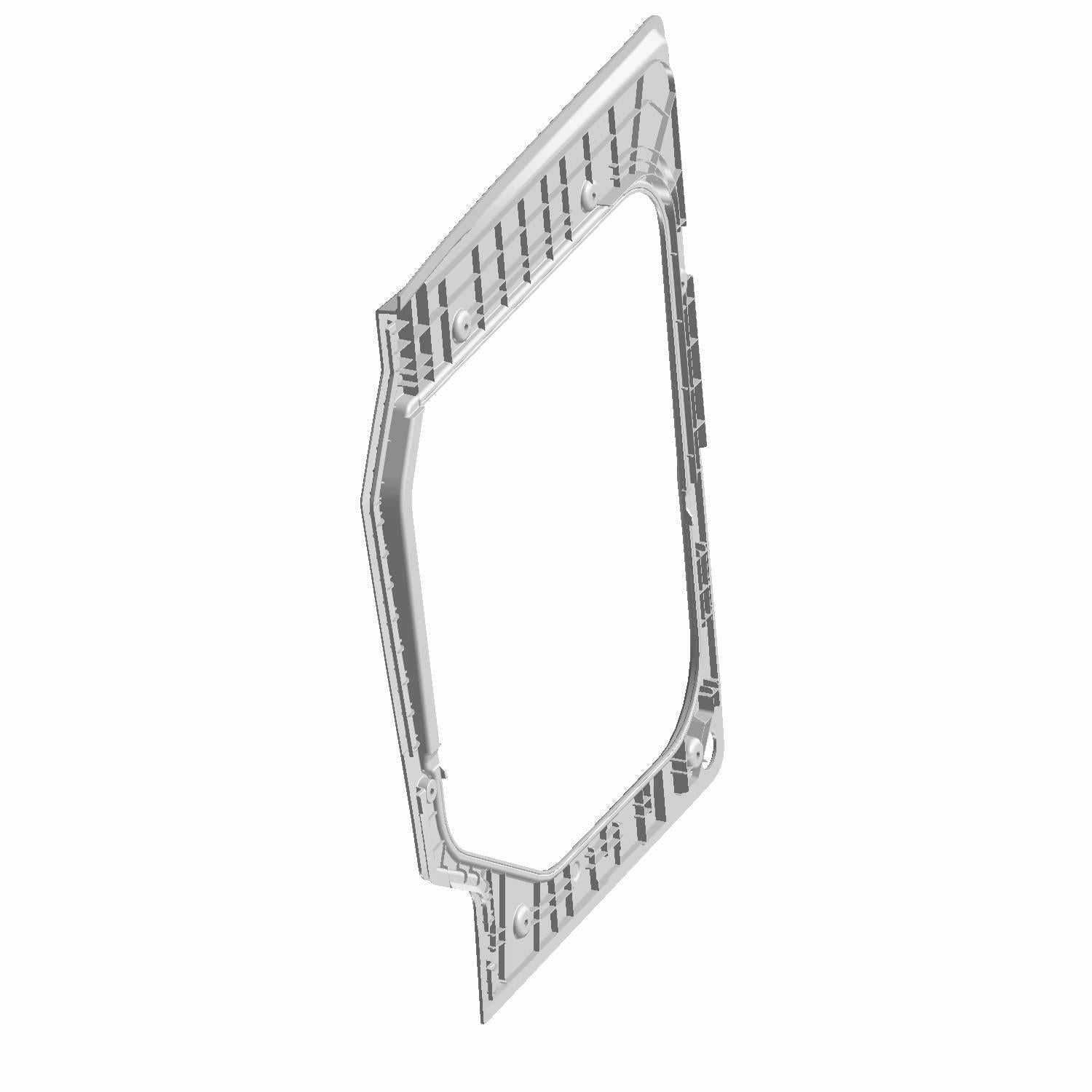 Black inner upper door panel with textured surface and angular frame design for Polaris UTV.
