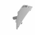 Gray plastic inner left vent door panel with mounting tabs and angular design.