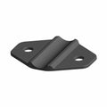 Black metal lower hinge bushing seat with two mounting holes and a contoured central groove.