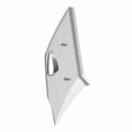Matte black angular motorcycle body side cover with two mounting points and a cutout detail.