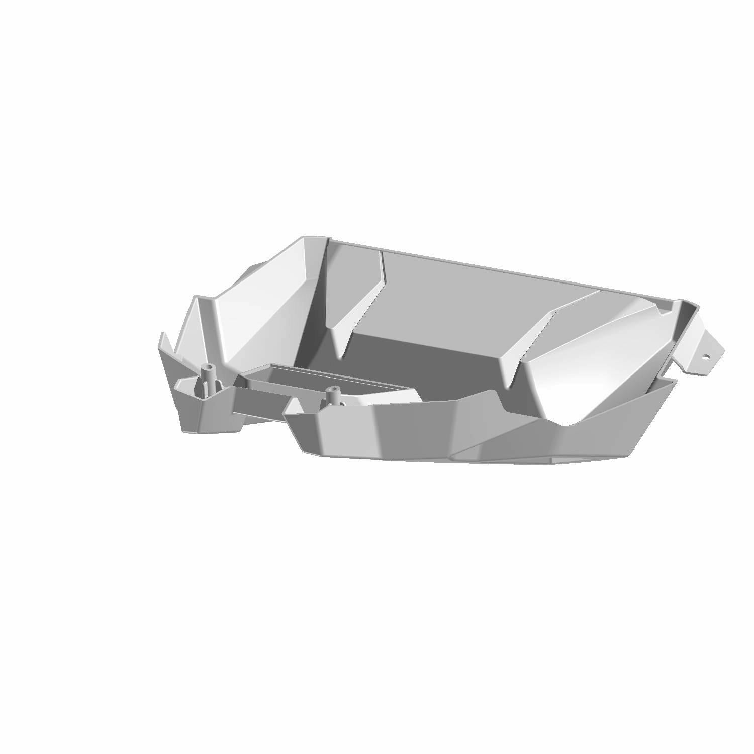 Gloss black rear bumper with angular design and mounting points for Polaris off-road vehicle.