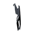 Glossy black rear left flare fender for Polaris RZR with angular, molded plastic design.