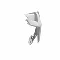 Gray angular rear left flare fender with mounting points, designed for off-road Polaris UTVs.