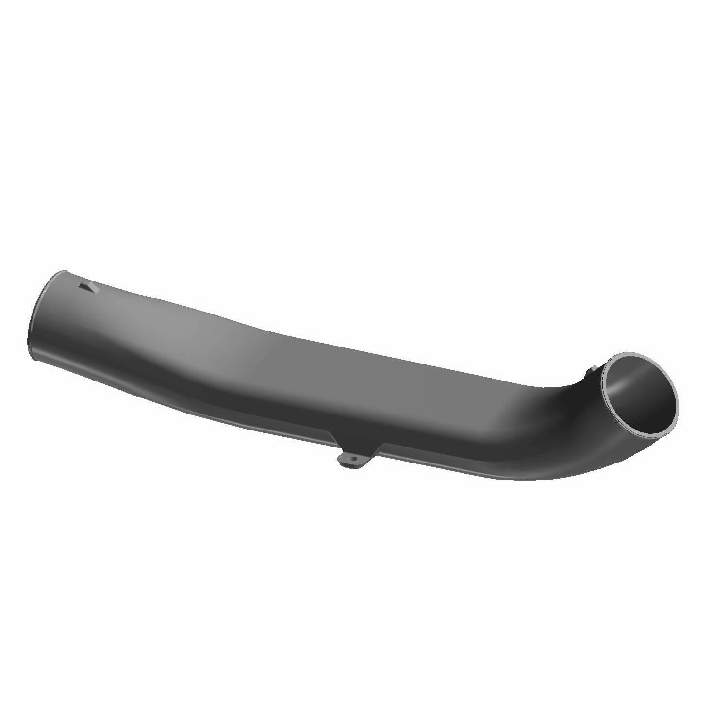 Matte black curved intake duct clutch tube for Polaris Ranger UTV, smooth finish.