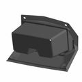 Glossy black plastic storage bezel with angular design and mounting holes for Polaris UTVs.