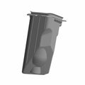 Black molded plastic right fairing storage liner with contoured shape and mounting tabs.