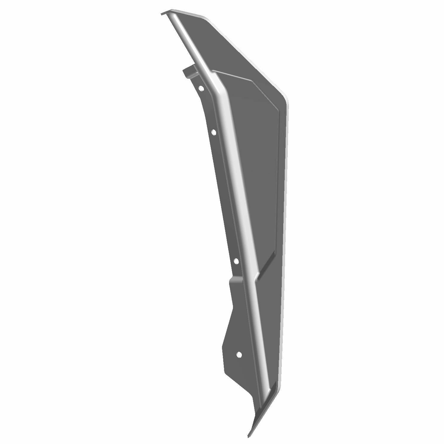 Black plastic upper rear flair fender with angular design and mounting holes for Polaris RZR XP 1000 right side.