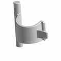 Gray durable plastic roof hoop mounting bracket with cylindrical attachment post and locking tab.