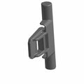 Matte black metal latch clamp with cylindrical hinge for offroad vehicle roof attachment.