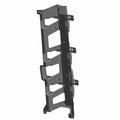 Black metal front tray routing bracket with multiple mounting points for Polaris UTVs.