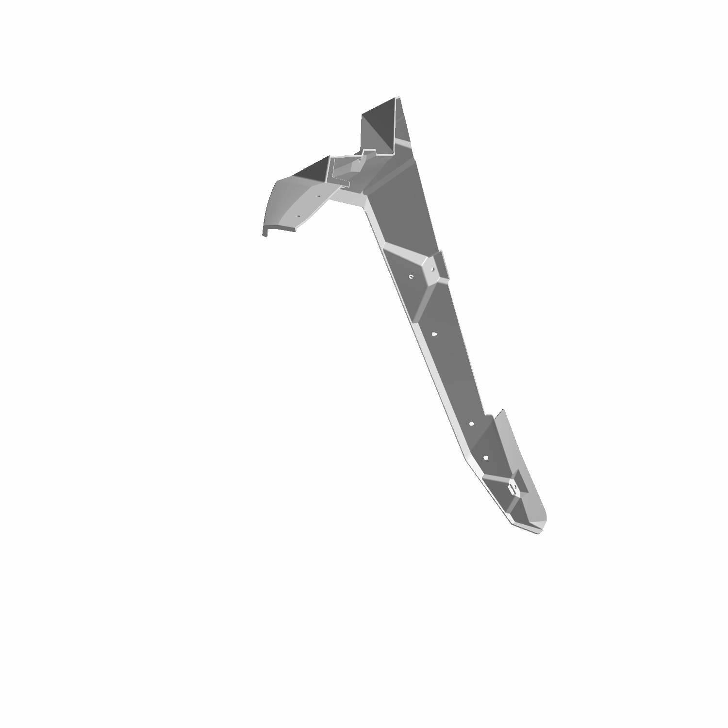 Black rear main flair fender for Polaris UTV, angular design with mounting holes.