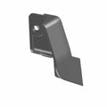 Black molded plastic lower net mount with angled shape and mounting hole on the flat side.