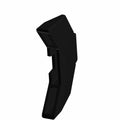 Black angular plastic switch divider with contoured edges and mounting notch.