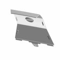 Gray angular metal nose cone base with mounting holes and a circular cutout.