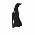 Matte black angular plastic motorcycle body side cover with mounting holes and contoured edges.