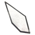Triangular rear inner screen intake panel with black frame for Polaris UTV.