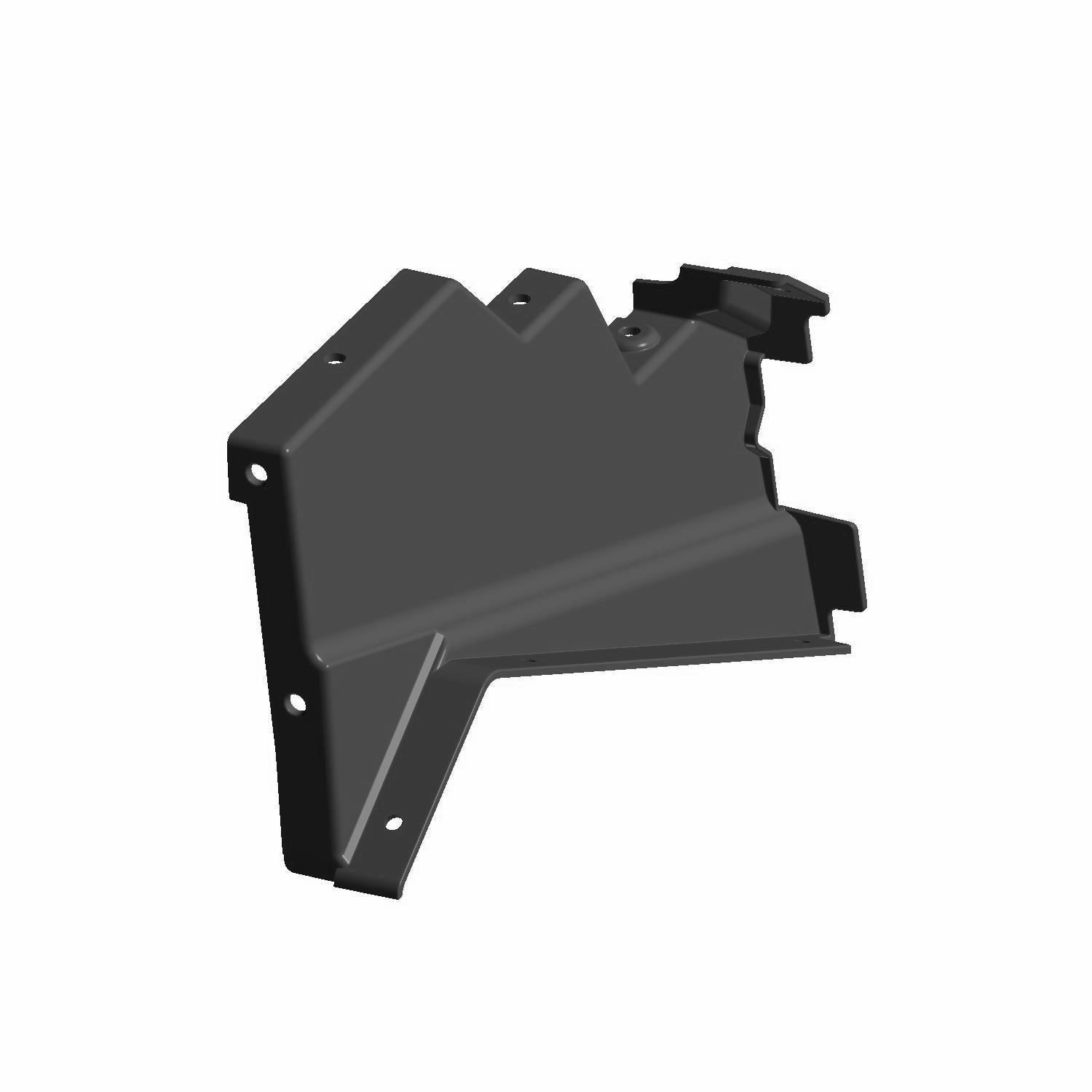 Black molded plastic inner rocker cover with angular design and mounting holes.