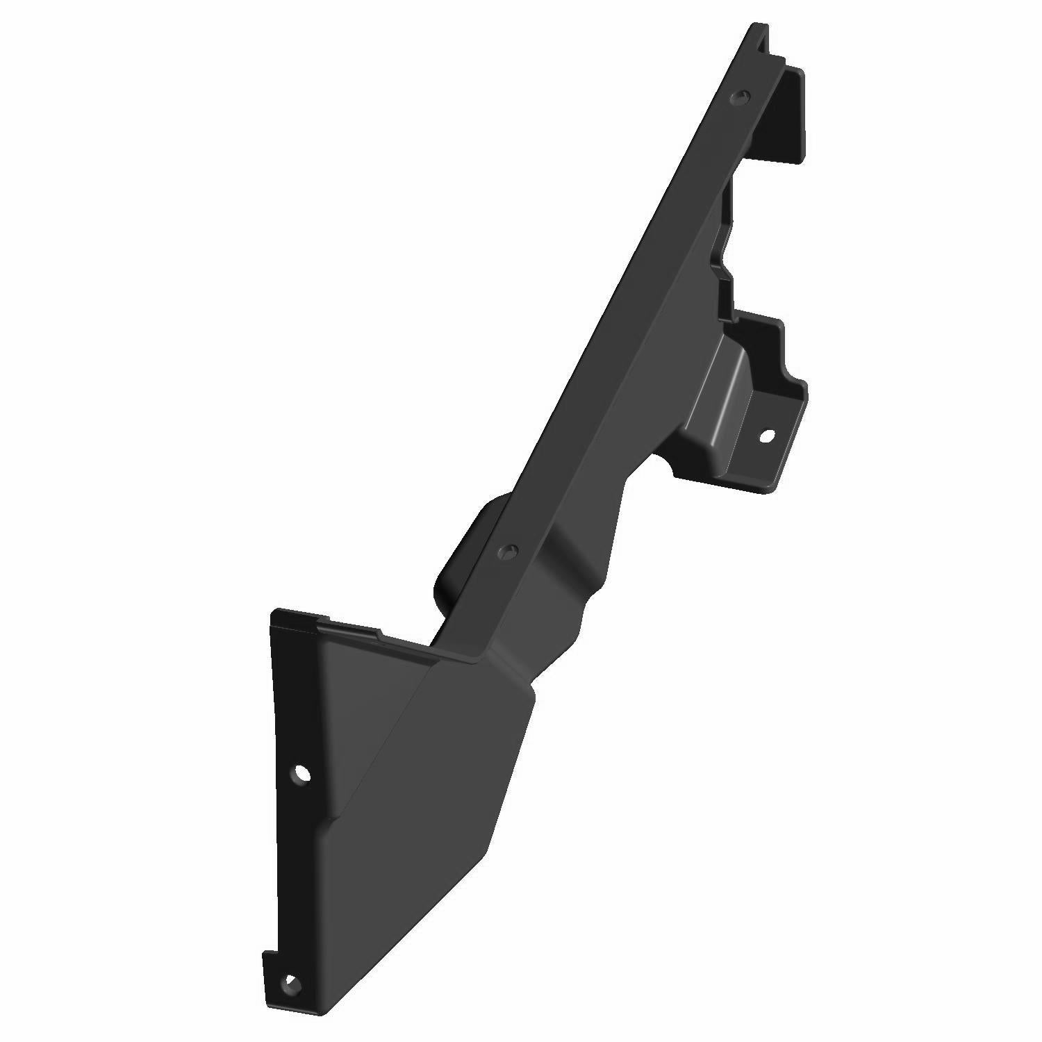 Black plastic inner rocker cover with angular shape and mounting holes for Polaris Ranger crew side panel.