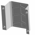 Black molded plastic rear tunnel floor cover with raised grid pattern and mounting holes.