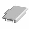 Gray rectangular plastic switch blank panel with smooth surface and locking tabs.