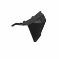 Matte black angular front fender flare with sharp edges and mounting points for Polaris UTV.