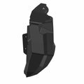 Black angular plastic left fender flare with mounting bracket for Polaris UTV.