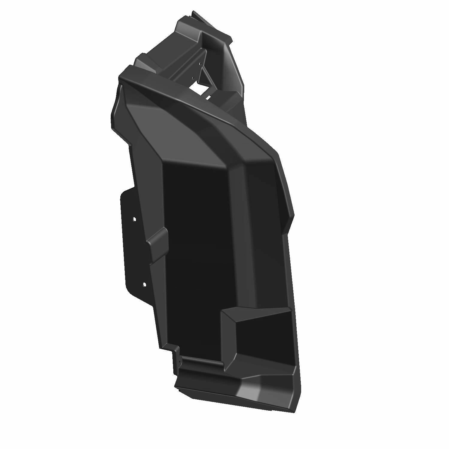 Right-side black plastic fender flare with angular design for Polaris UTV models.