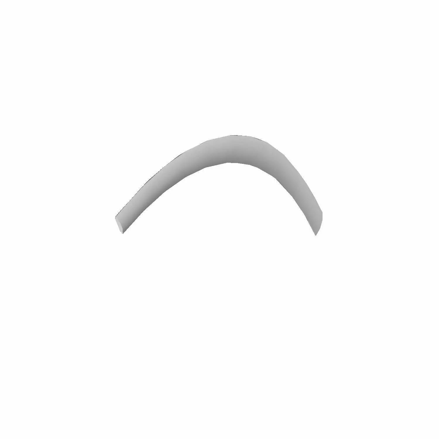 Matte gray plastic rear left front fender trim piece with curved, contoured design.
