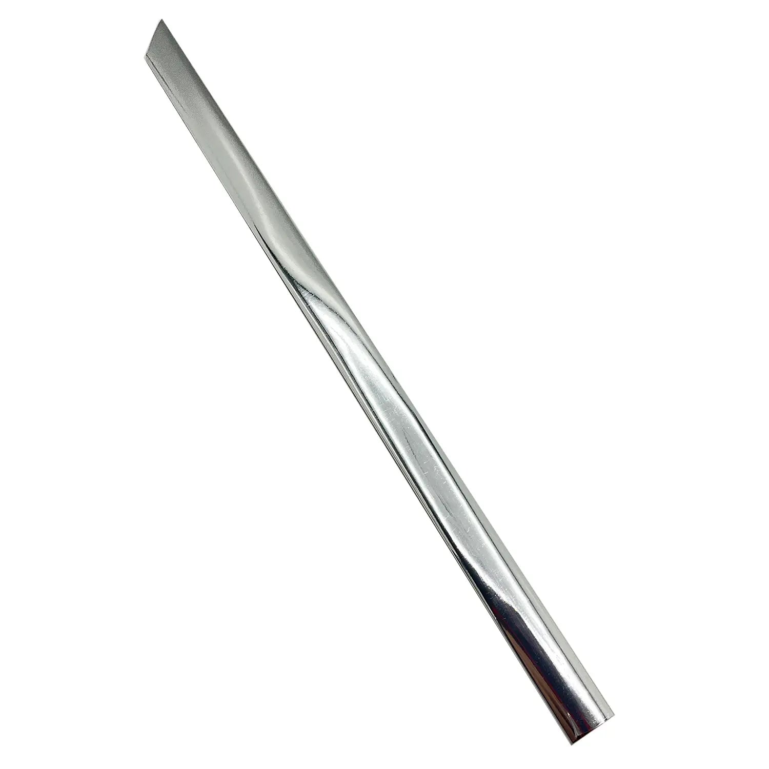 Chrome-finished rear fender trim piece with smooth, slightly curved surface for right rear motorcycle side.