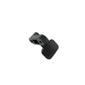 Black plastic rear seat handle-latch with a rectangular grip and mounting holes.