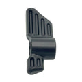 Black plastic quick turn latch with textured grip and angular shape for Polaris UTVs.