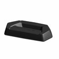 Gloss black rectangular headrest with slightly angled edges and recessed center panel.